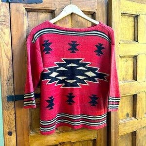 Vintage  Ralph Lauren Chaps linen and cotton western tribal sweater size M